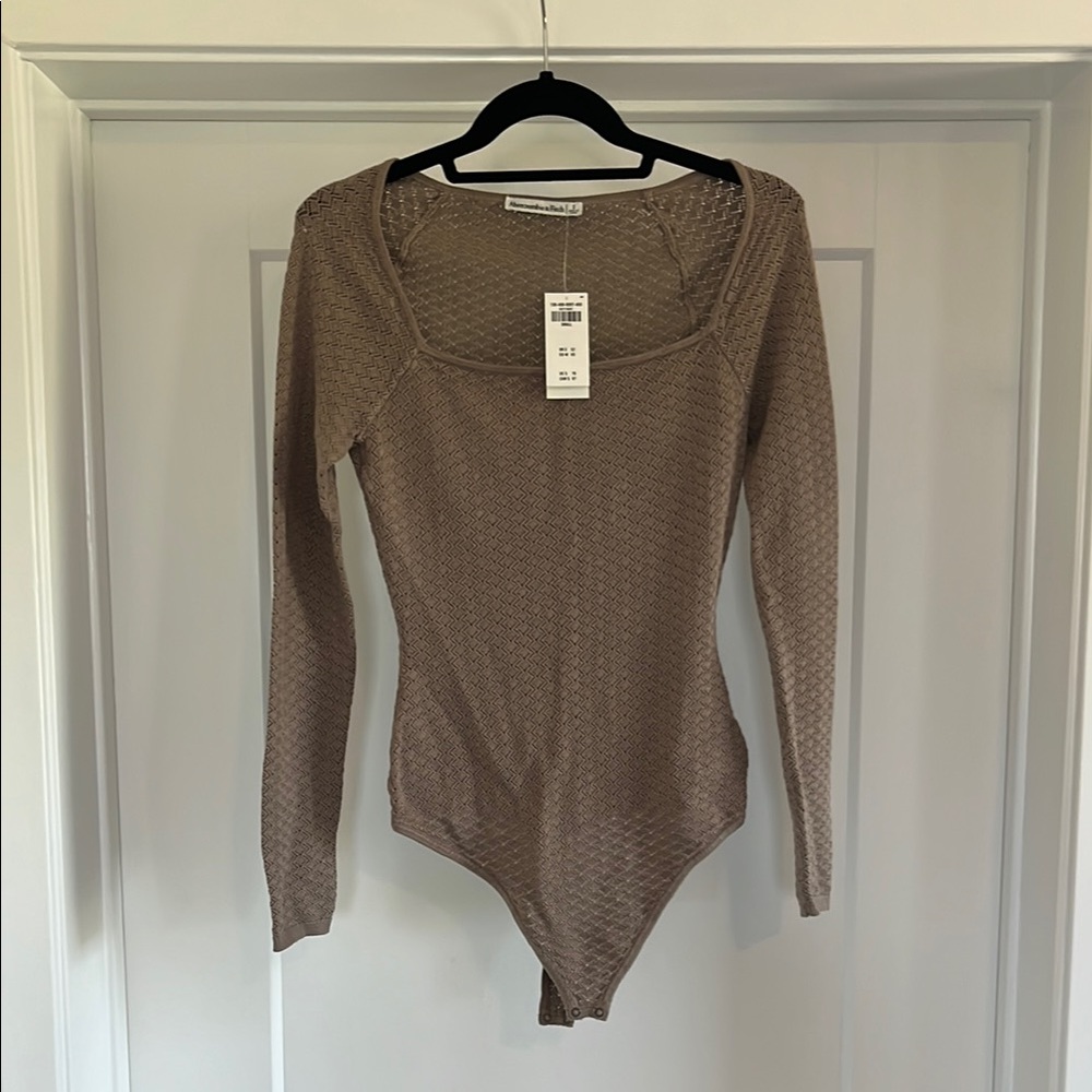 Abercrombie & Fitch Brown Fitted Ribbed Bodysuit